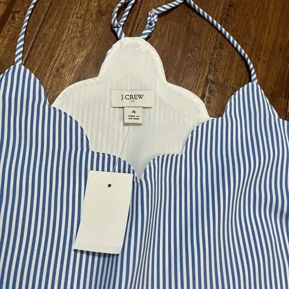 J Crew Pinstripe Cami Size 4 NWT - Picture 2 of 6